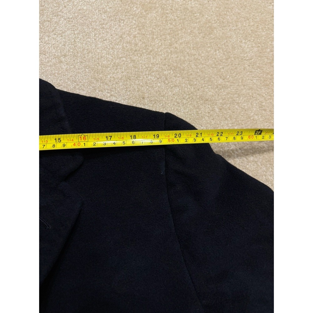 Hickey Freeman Cashmere? Wool? Trench Over Coat Black - Picture 12 of 14